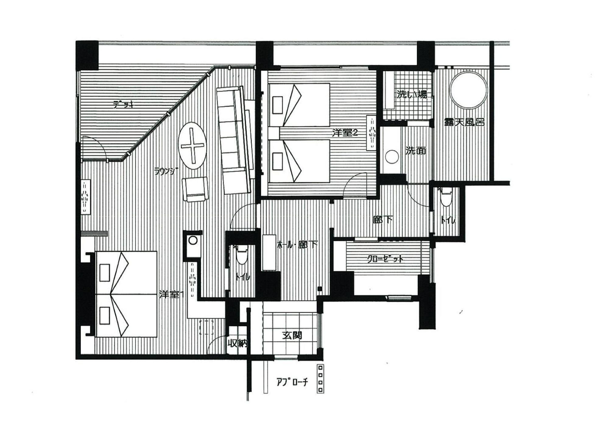 Amane Resort Seikai Beppu Szoba fotó A floor plan of a typical apartment